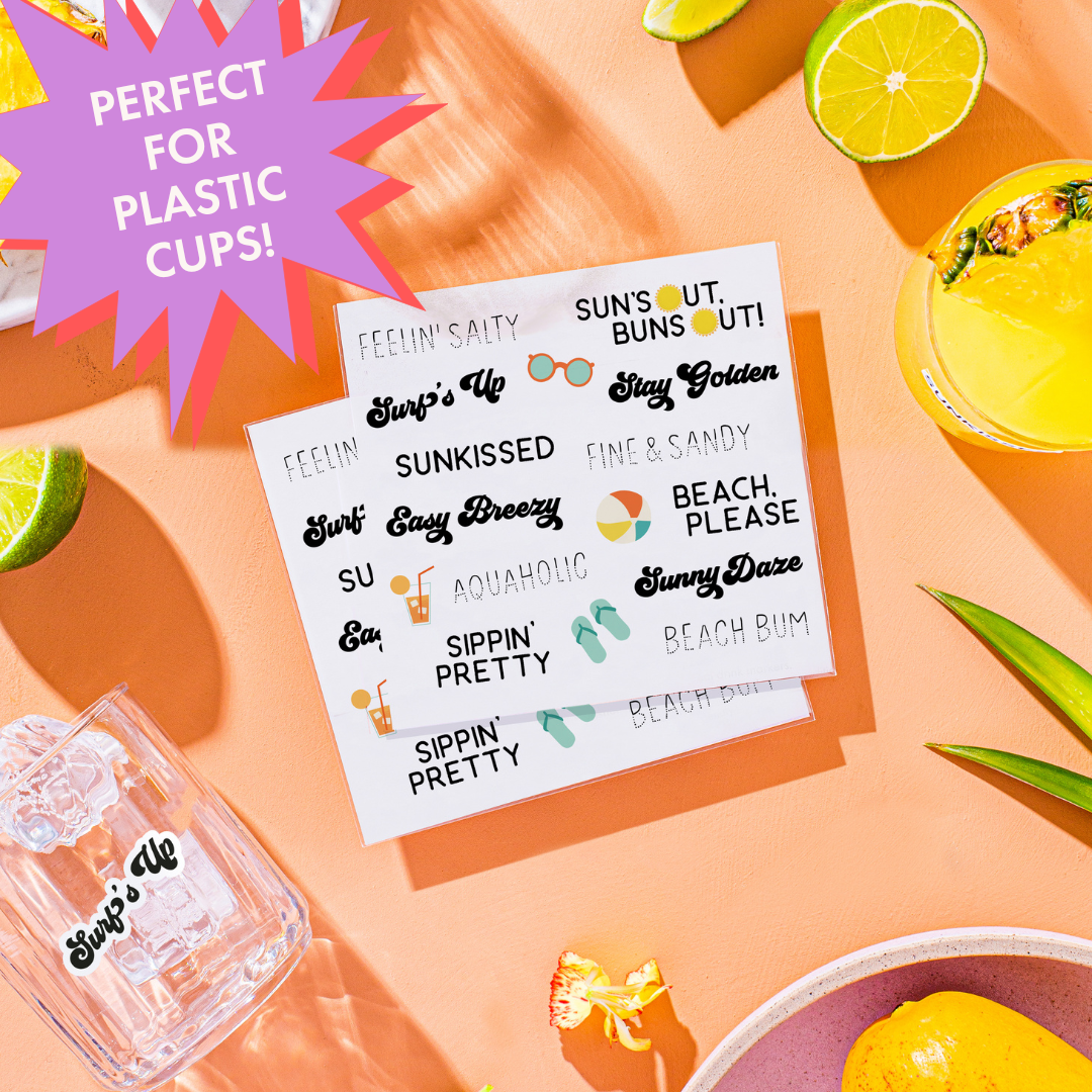 Summer Time *Reusable* Drink Markers